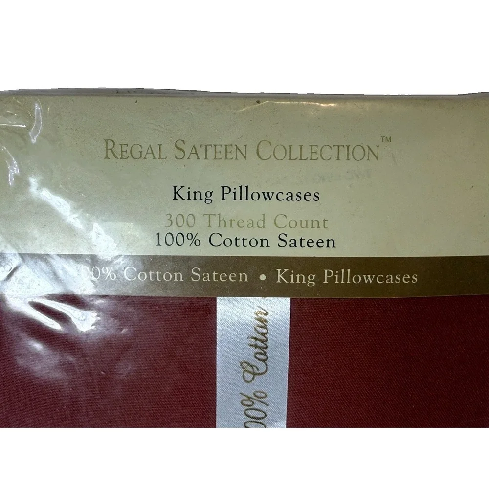 Regal Sateen Collection King Pillowcases 300 TC 100% Cotton Sateen Solid Spice